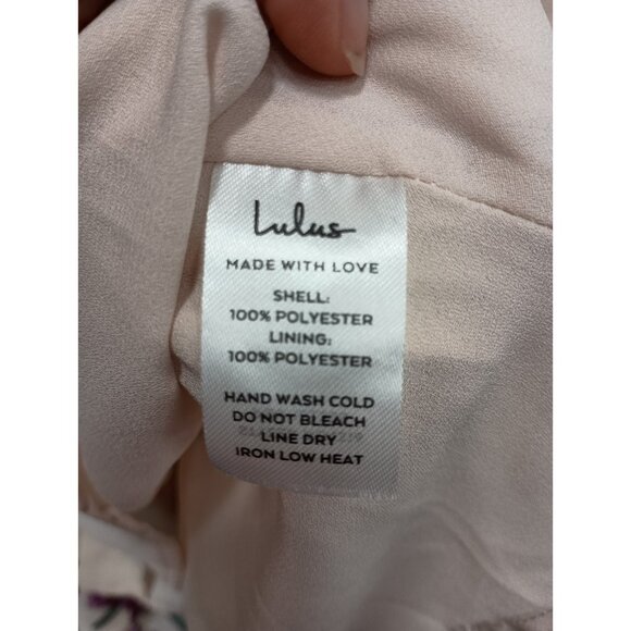 Lulus Womens Hi Low BOHO Maxi Dress Medium Blush Floral Flutter Sleeve Romantic - Picture 6 of 10